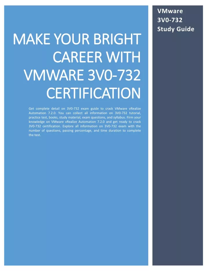 vmware 3v0 732 study guide