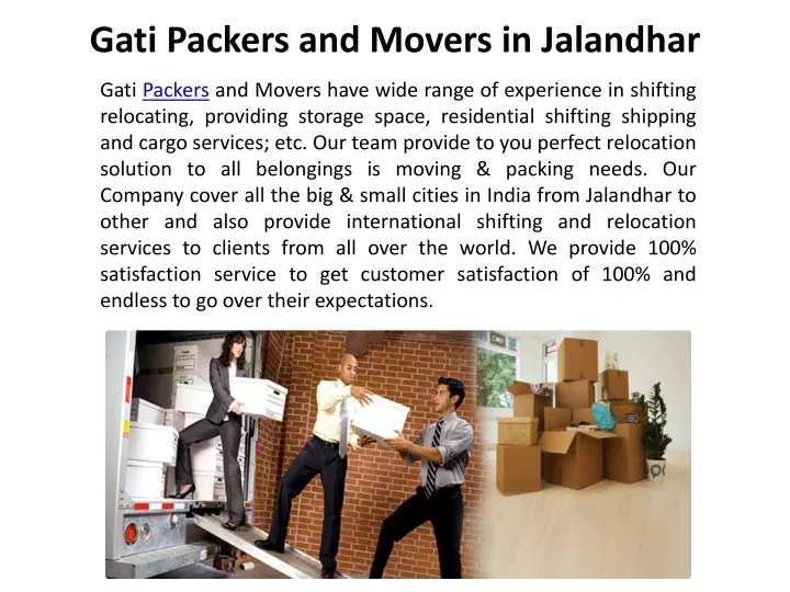 gati packers and movers in jalandhar