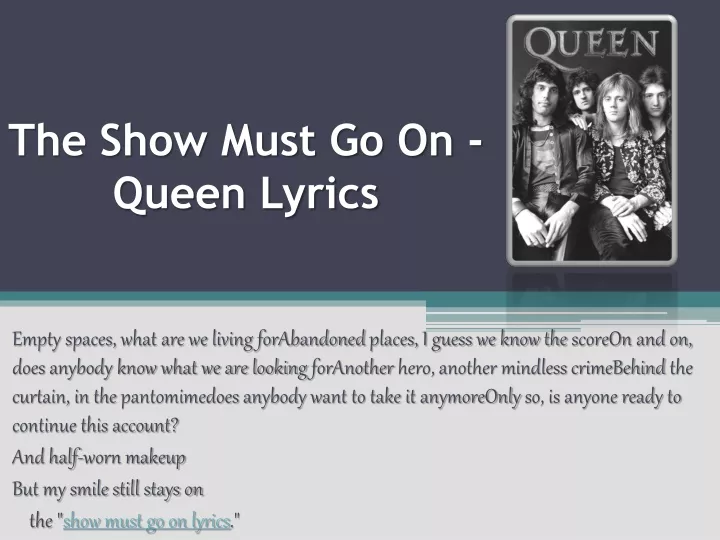 the show must go on queen lyrics