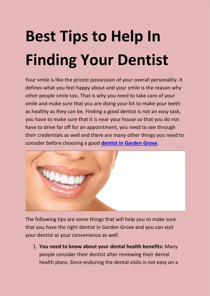 best tips to help in finding your dentist