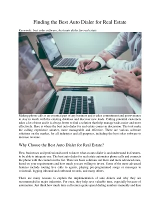 finding the best auto dialer for real estate