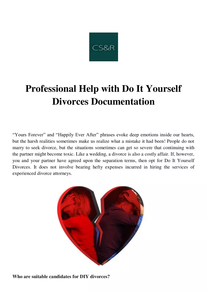 professional help with do it yourself divorces