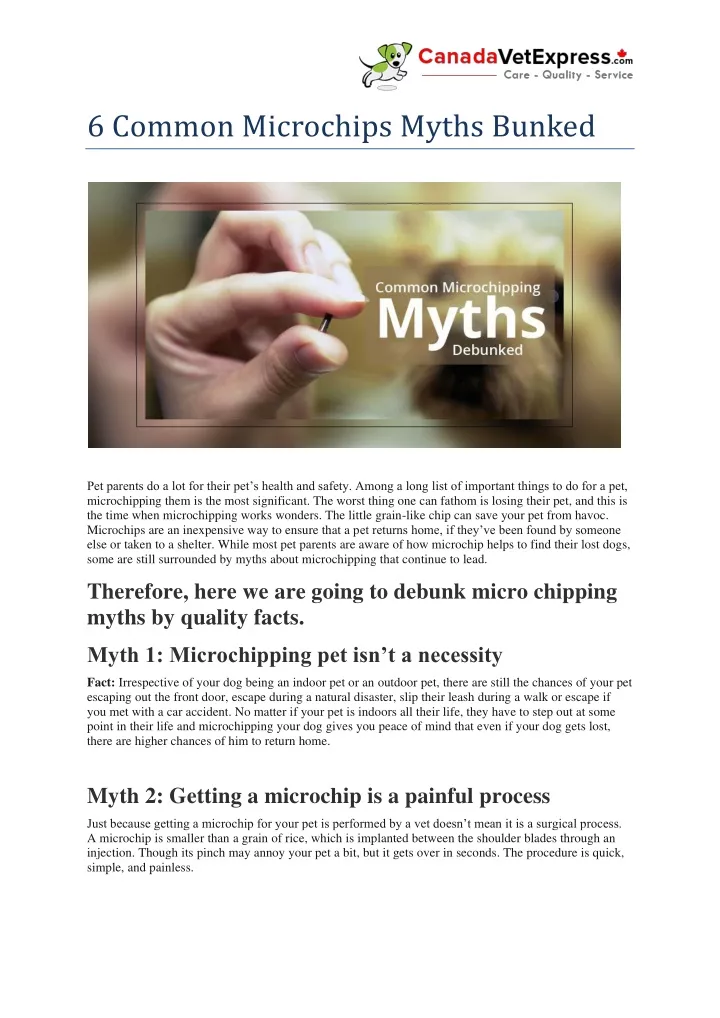 6 common microchips myths bunked