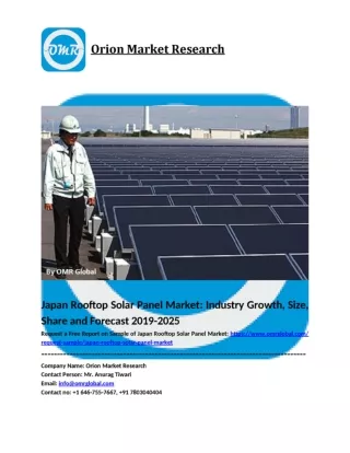 Japan Rooftop Solar Panel Market: Industry Growth, Size, Share and Forecast 2019-2025