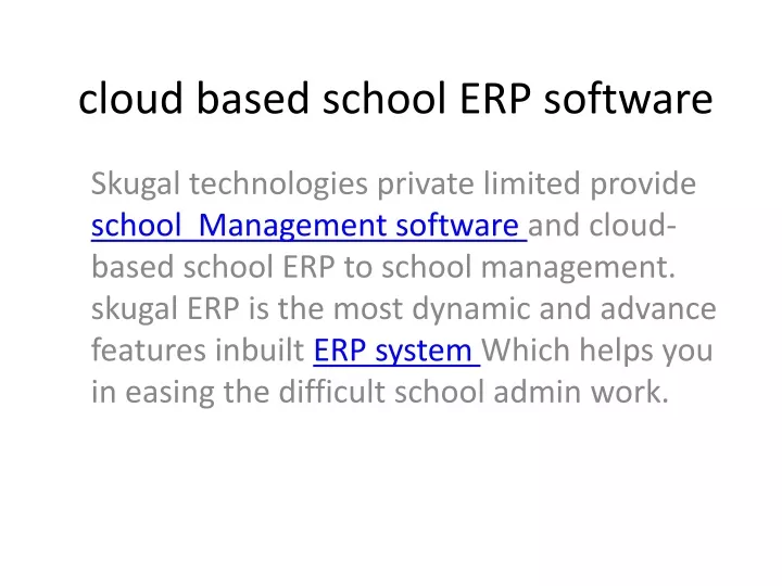 cloud based school erp software