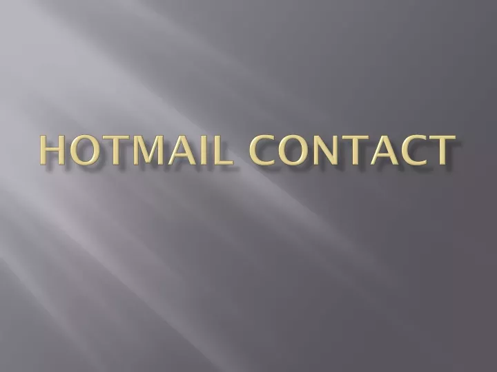 hotmail contact