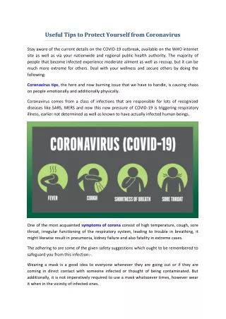 Common symptoms of corona