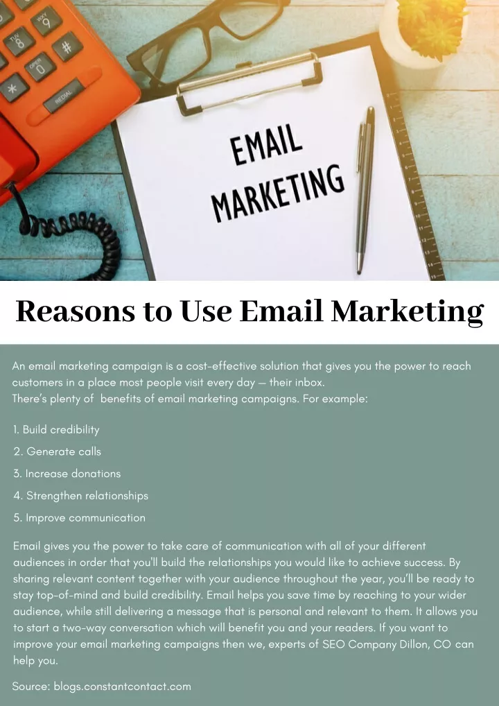 reasons to use email marketing