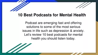 10 Best Podcasts for Mental Health