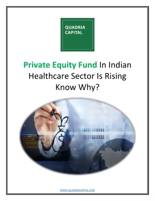 Private Equity Fund in Indian Healthcare Sector is Rising. Know Why?