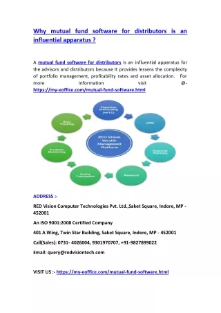 why mutual fund software for distributors