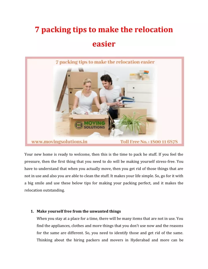 7 packing tips to make the relocation