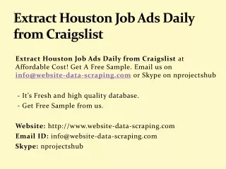 extract houston job ads daily from craigslist