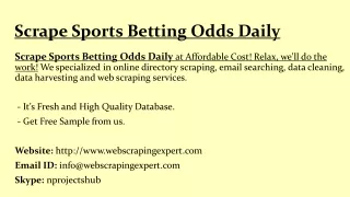 scrape sports betting odds daily