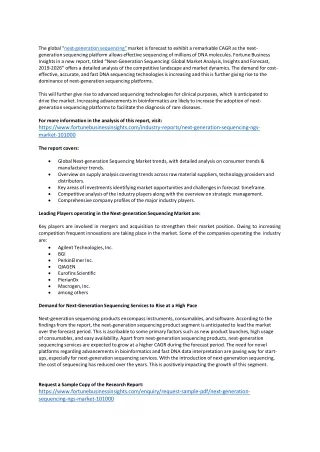 the global next generation sequencing market