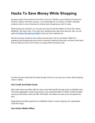 hacks to save money while shopping shopping