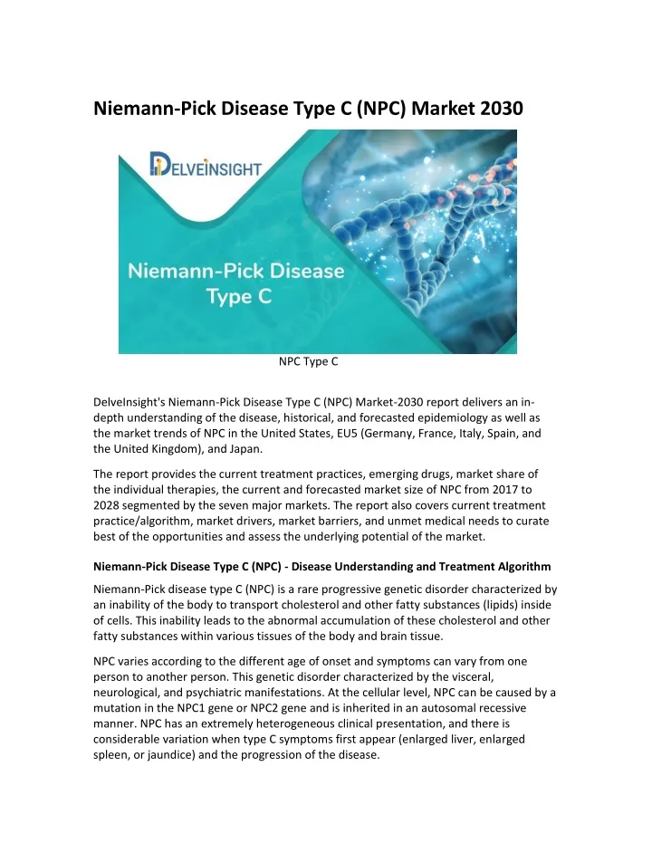 niemann pick disease type c npc market 2030