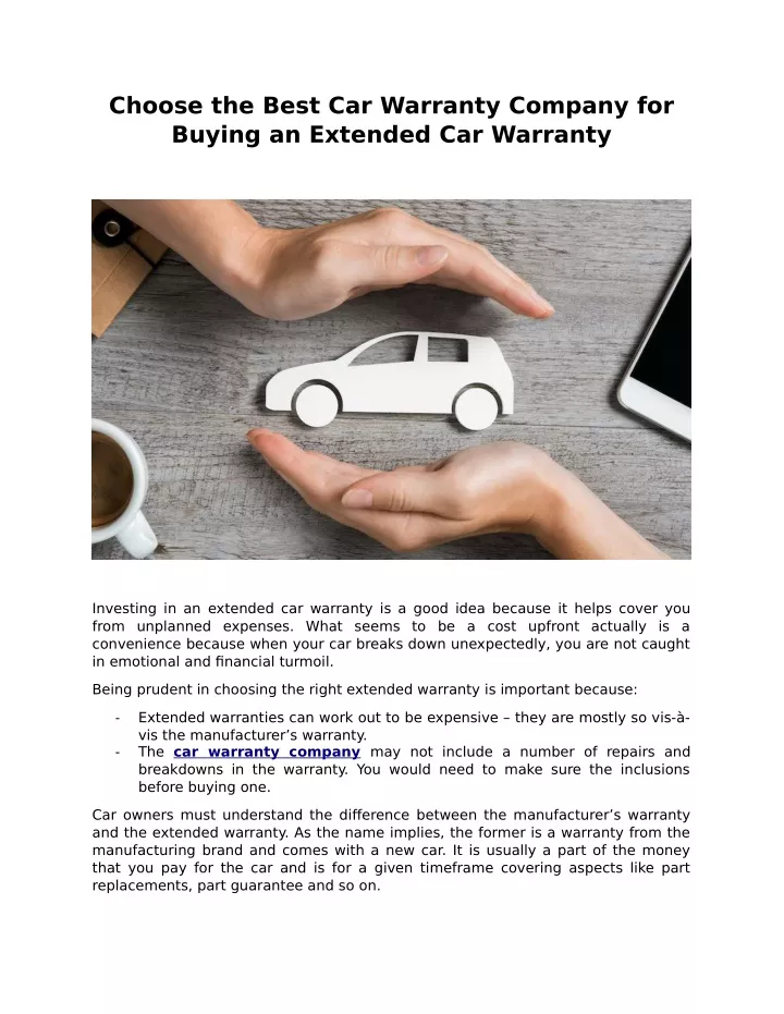 choose the best car warranty company for buying