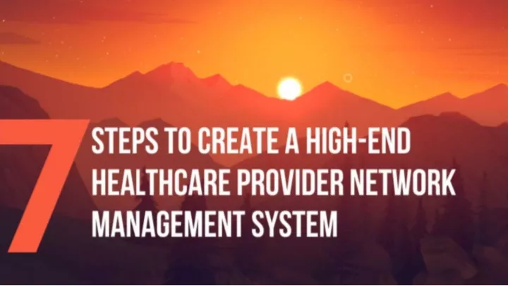provider network managment system