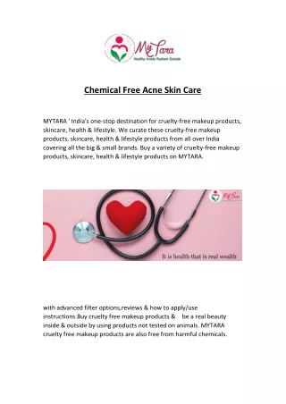 Chemical Free Acne Skin Care