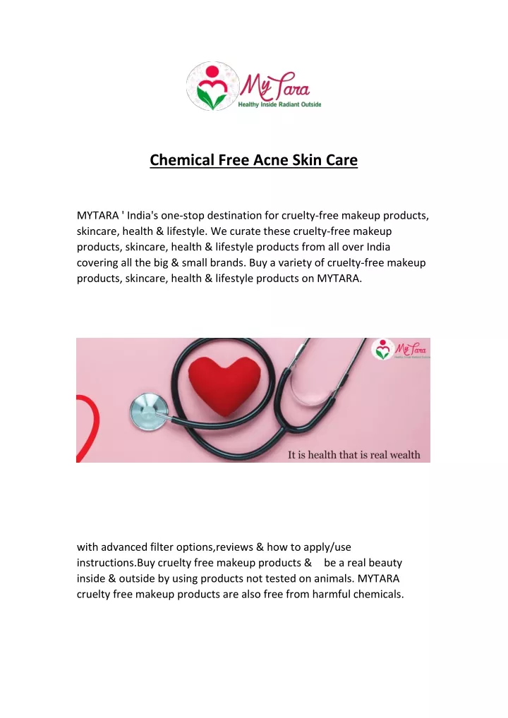 chemical free acne skin care