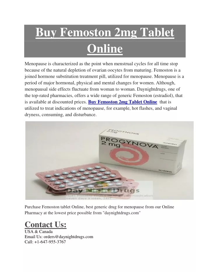 buy femoston 2mg tablet online