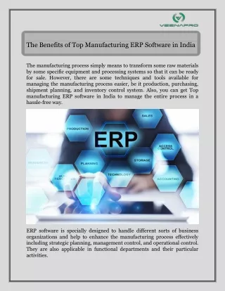 The Benefits of Top Manufacturing ERP Software in India