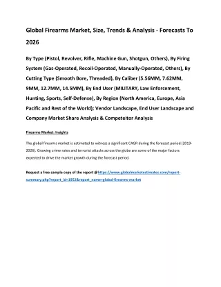 global firearms market size trends analysis