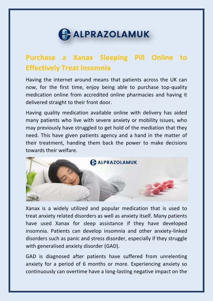 purchase a xanax sleeping pill online