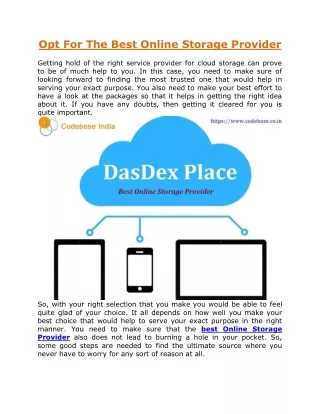 DasDex Place-The Best Online Storage Provider