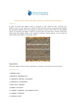 exhaustive study on brazil feed additive market