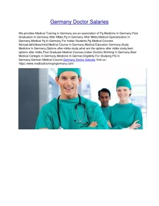 Germany Doctor Salaries