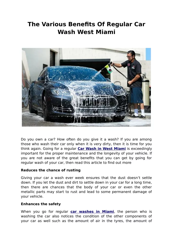 the various benefits of regular car wash west