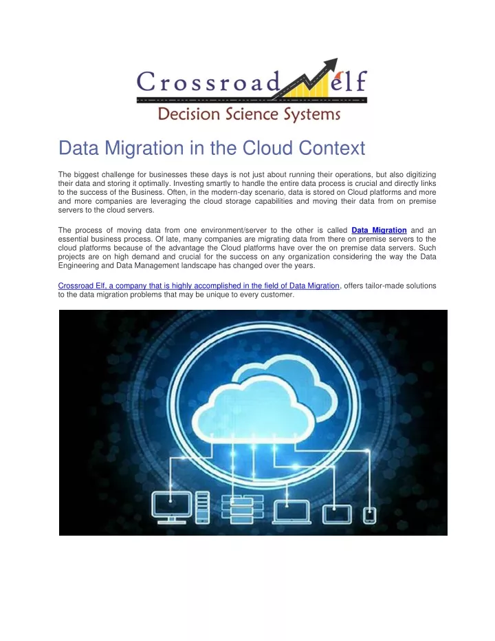 data migration in the cloud context