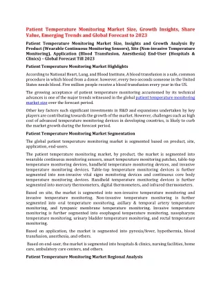 patient temperature monitoring market size growth