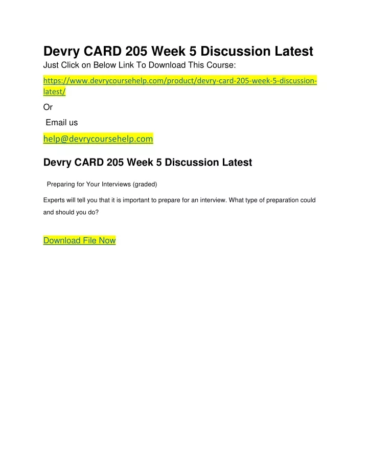 devry card 205 week 5 discussion latest just