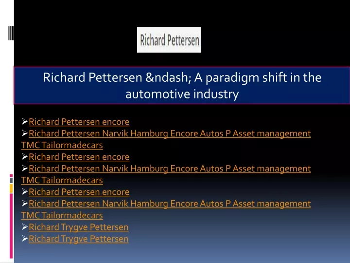 richard pettersen ndash a paradigm shift