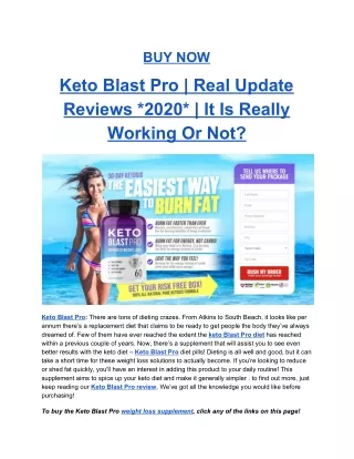Keto Blast Pro Weight Loss Reviews 2020