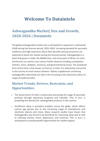 welcome to dataintelo