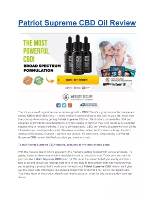 patriot supreme cbd oil review