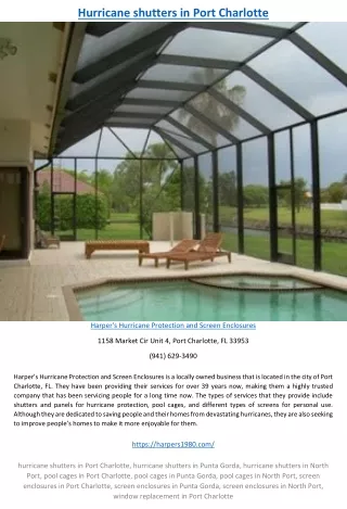 hurricane shutters in port charlotte