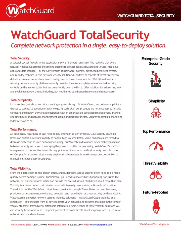 watchguard total security complete network protection in a single easy to deploy solution