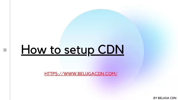 how to setup cdn