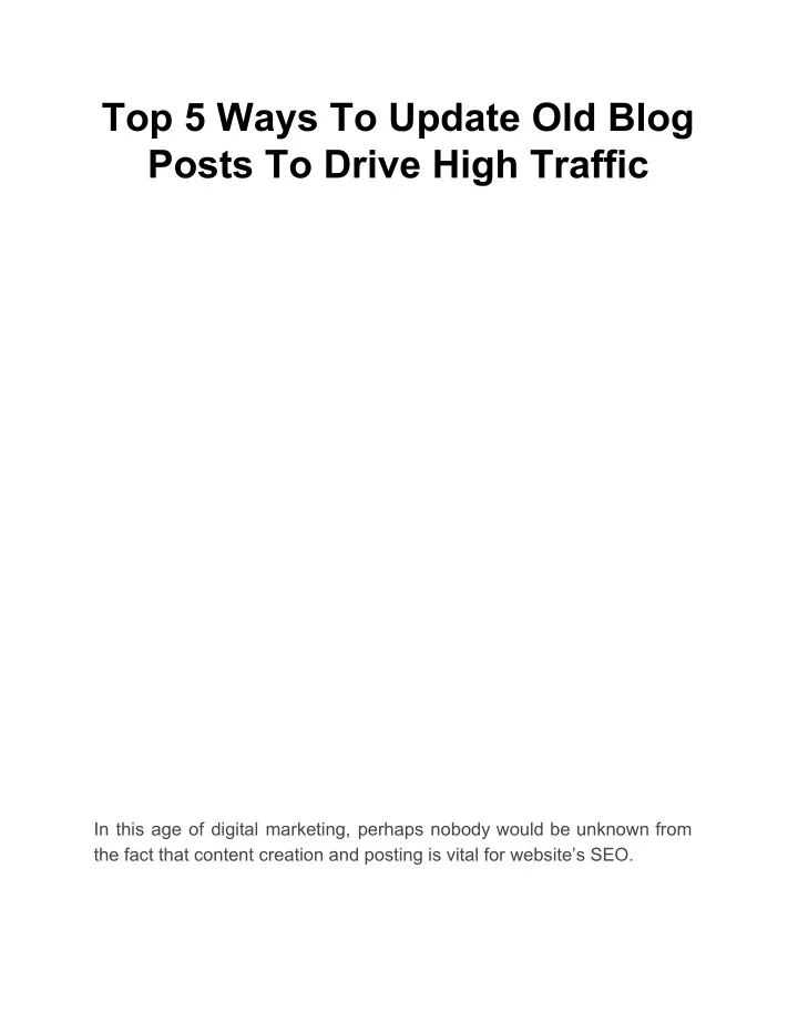 top 5 ways to update old blog posts to drive high
