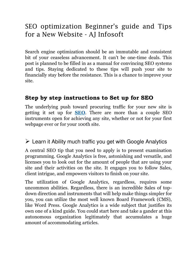 seo optimization beginner s guide and tips