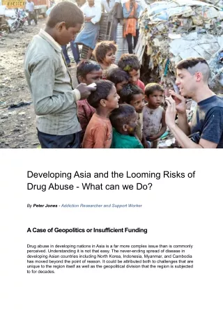 Risks of Drug Abuse in Developing Asia