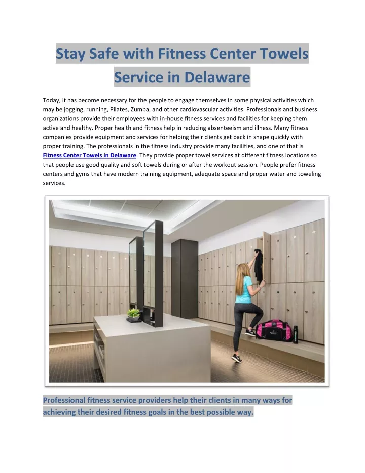 stay safe with fitness center towels service