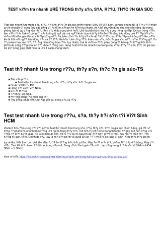 test ki m tra nhanh ur trong