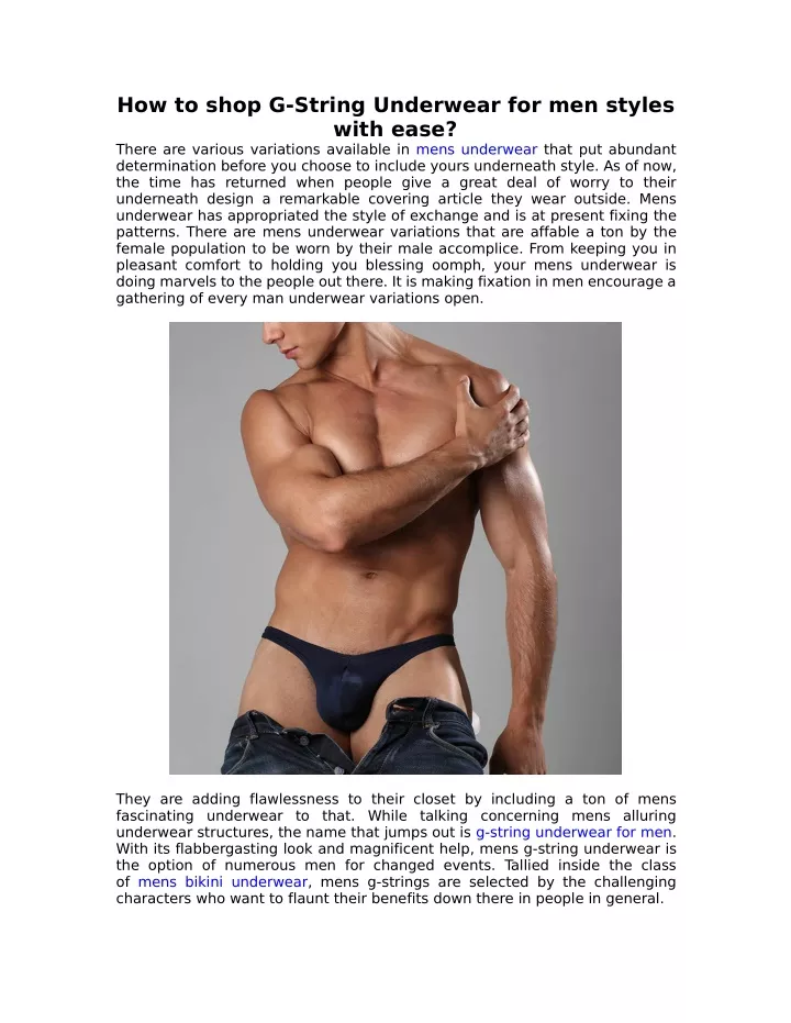 how to shop g string underwear for men styles