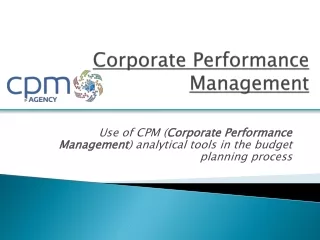 Corporate Performance Management Tools